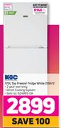KIC 170Ltr Top Freezer Fridge (White) 518/1