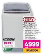 Defy 13Kg Top Loader Washing Machine (Metallic) DTL149