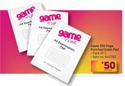 Game 100 Page Punched Exam Pad-Per Pack