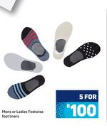 Mens Or Ladies Feetwise Foot Liners-For 5