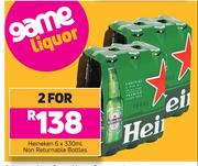 Heineken Non Returnable Bottles-For 2x6 x 330ml