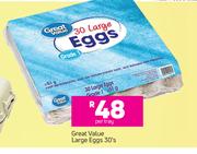 Great Value Large Eggs 30's-Per Tray