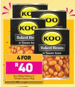 Koo Baked Beans In Tomato Sauce-For 4 x 410g