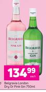 1 Belgravia London Dry Or Pink Gin-750ml Each