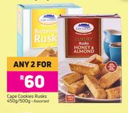 1 Cape Cookies Rusks Assorted-For Any 2 x 450g/500g