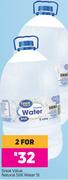 Great Value Natural Still Water-For 2 x 5L