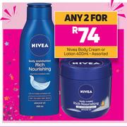 Nivea Body Cream Or Lotion Assorted-For Any 2 x 400ml