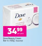 Dove Beauty Cream Bar Assorted-4 x 100g Per Pack