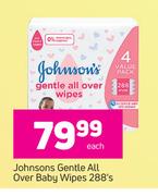 2Johnson's Gentle All Over Baby Wipes-288's Each
