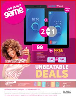 Game Vodacom : Unbeatable Deals (7 August - 2 September 2020), page 1
