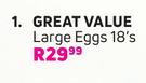 Great Value Large Eggs-18's Pack