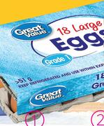 Great Value Large Eggs-18's Pack