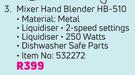 Kenwood Mixer Hand Blender HB-510