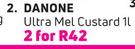 Danone Ultra Mel Custard-For 2 x 1Ltr