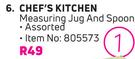 Chef's Kitchen Measuring Jug And Spoon 