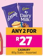 Cadbury Slabs Assorted-For Any 2 x 80g