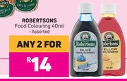 Robertsons Food Colouring Assorted-For Any 2 x 40ml