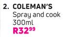 Coleman's Spray And Cook-300ml