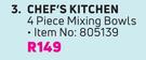 Chef's Kitchen 4 Piece Mixing Bowls