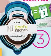 Chef's Kitchen 4 Piece Mixing Bowls