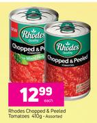 2Rhodes Chopped & Peeled Tomatoes Assorted-410g Each