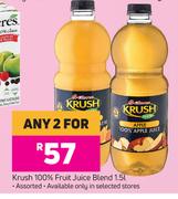 Krush 100% Fruit Juice Blend Assorted-For Any 2 x 1.5L