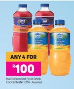 Hall's Blended Fruit Drink Concentrate Assorted-For Any 4 x 1.25L