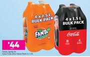 Fanta, Sprite Or Coca Cola Zero Value Pack-4 x 1.5Ltr