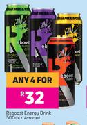 Reboost Energy Drink Assorted-For Any 4 x 500ml