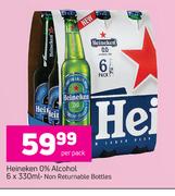Heineken 0% Alcohol-6 x 330ml Per Pack