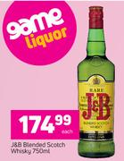 J&B Blended Scotch Whisky-750ml Each