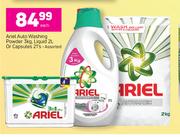 Ariel Auto Washing Powder 3Kg, Liquid 2L, Or Capsules 21's Assorted-Each