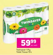 Twinsaver 1 Ply Toilet Tissue-15's Per Pack