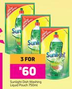 Sunlight Dish Washing Liquid Pouch-For 3 x 750ml