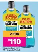 Listerine Cool Mint Mouthwash-For 2 x 750ml