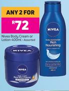 Nivea Body Cream Or Lotion Assorted-For Any 2 x 400ml