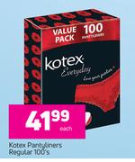 Kotex Pantyliners Regular-100's Each