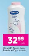 Elizabeth Anne's Baby Powder Assorted-400g Each