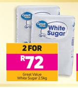 Great Value White Sugar-For 2 x 2.5kg