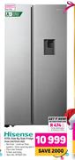 Hisense 670Ltr Side By Side  Fridge Inox H670SIA-WD