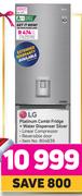 LG Platinum Combi Fridge + Water Dispenser Silver