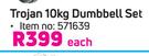 Trojan 10kg Dumbbell Set-Each