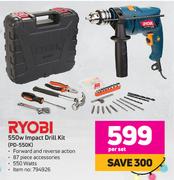 Ryobi 550w Impact Drill Kit PD-550K-Per Set