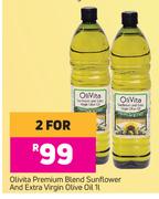 Olivita Premium Blend Sunflower And Extra Virgin Olive Oil-For 2 x 1Ltr