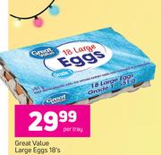 Great Value Large Eggs-18's per Tray