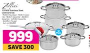 Zellini 12 Piece Stainless Steel Cookware Set-Per Set