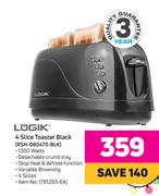 Logik 4 Slice Toaster Black RSH-080473-BLK