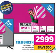 Telefunken 39" HD LED TV TLEDD-39 HD A