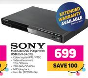 Sony Midi Size DVD Player With USB DVP-SR-370