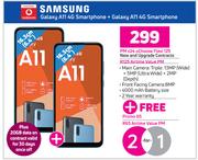 2 x Samsung Galaxy A11 Smartphone-On uChoose Flexi 125 + On Promo 65